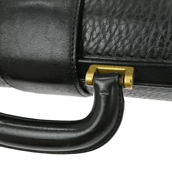 BURBERRY BLACK LEATHER DULLES BAG HANDBAG NQ01778 BN01 - Picture 3 of 10